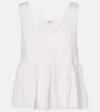 Chloé Polka-dot Peplum Silk Top In White