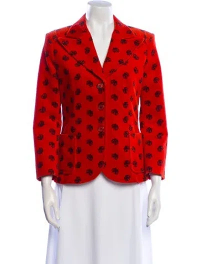 Pre-owned Chloé Polka Dot Print Blazer In Orange
