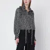 Chloé Turtle Neck Shirt Polka Dots Ruffled Collar In Black
