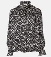 Chloé Polka-dot Tie-neck Silk Blouse In Black