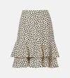 Chloé Polka-dot Tiered Silk Miniskirt In White