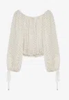 Chloé Off-the-shoulder Silk Blouse With Voluminous Sleeves In White