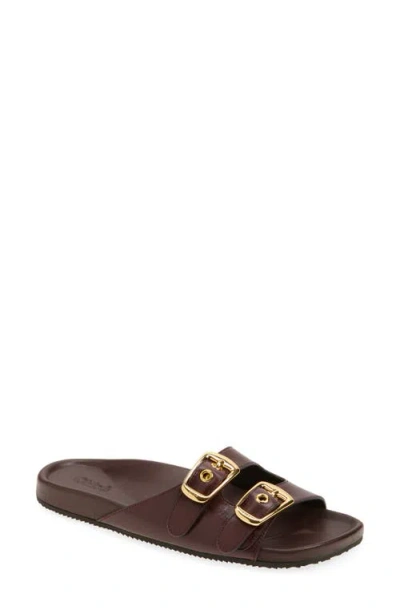 Chloé Polly Double Strap Slide Sandal In Stormy Red