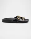 Chloé Polly Double Strap Slide Sandal In Black