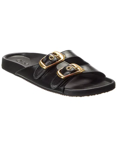 Chloé Polly Double Strap Slide Sandal In Black