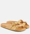 Chloé Buckled Leather Sandals In Brown
