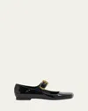 Chloé Polly Mary-jane Ballet Flats In Patent Leather In Black