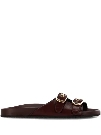 Chloé Chloè Polly Shiny Calfskin Flat Mules