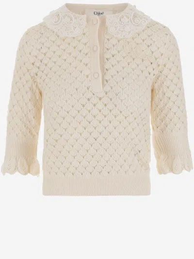 Chloé Polo Shirt With Lace Collar