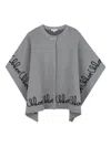 Chloé Kids Poncho With Embroidery In Gray