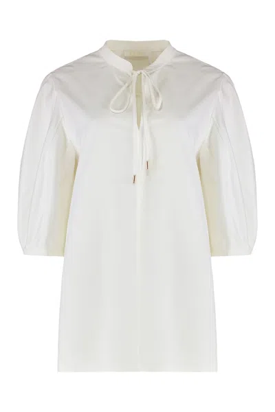 Chloé Poplin Blouse In White