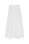 Chloé Chloe White Poplin Skirt In 101