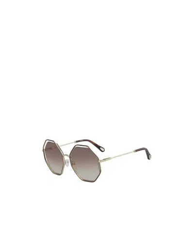 Chloé Poppy Geometric-frame Sunglasses In Gray