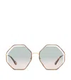 Chloé Square-frame Metal Sunglasses In Multi