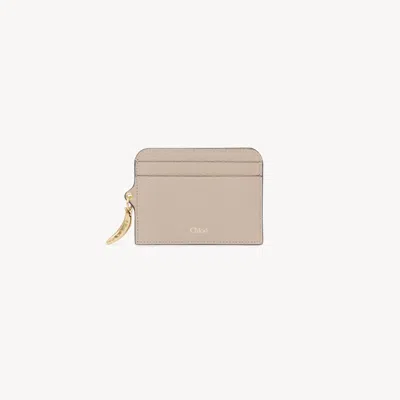 Chloé Porte-cartes Banana Wallet En Cuir Grainé Femme Brun Taille Onesize 100% Cuir De Veau In Brown