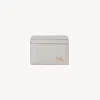 Chloé Iconic Card Holder In Grained Leather Grey Size Onesize 100% Bubalus Bubalis, Farmed, Coo Ital