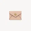 Chloé Porte-cartes Envelope En Cuir Grainé Femme Beige Taille Onesize 100% Peau De Chèvre In Beige