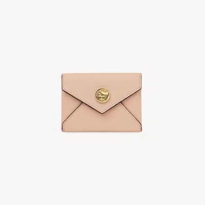 Chloé Porte-cartes Envelope En Cuir Grainé Femme Beige Taille Onesize 100% Peau De Chèvre