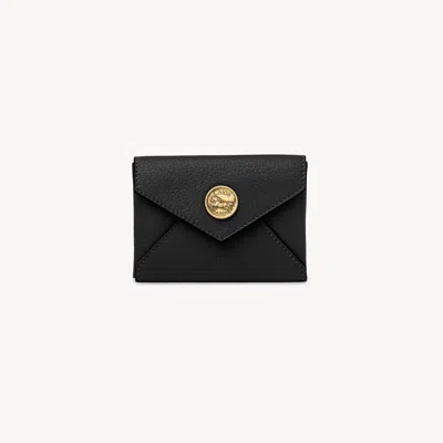 Chloé Porte-cartes Envelope En Cuir Grainé Femme Noir Taille Onesize 100% Peau De Chèvre In Black