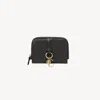 Chloé Portefeuille À Deux Volets Alphabet En Cuir Brillant Femme Noir Taille Onesize 100% Cuir De Veau In Black