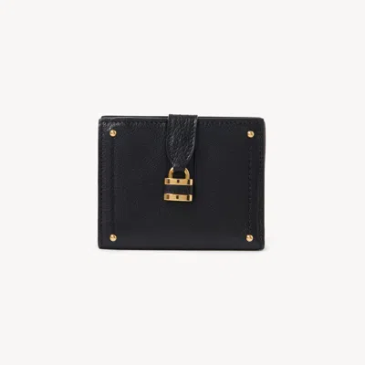 Chloé Paddington Square Wallet In Grained Leather In Brown