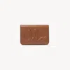 Chloé Portefeuille Compact C  En Cuir Brillant Femme Brun Taille Onesize 100% Cuir De Veau In Brown