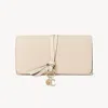 Chloé Alphabet Wallet With Flap In Grained Leather In Brown