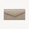 Chloé Portefeuille Long À Rabat Envelope En Cuir Grainé Femme Gris Taille Onesize 100% Peau De Chèvre In Grey