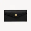 Chloé Portefeuille Long À Rabat Envelope En Cuir Grainé Femme Noir Taille Onesize 100% Peau De Chèvre In Black