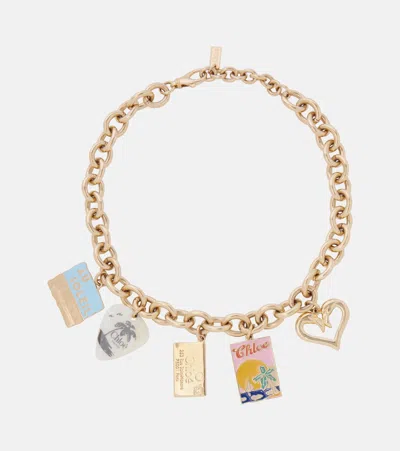 Chloé Postcards Embellished Necklace In Multi