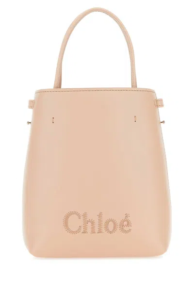 Chloé Powder Pink Leather Micro Chloã© Sense Handbag In Cementpink