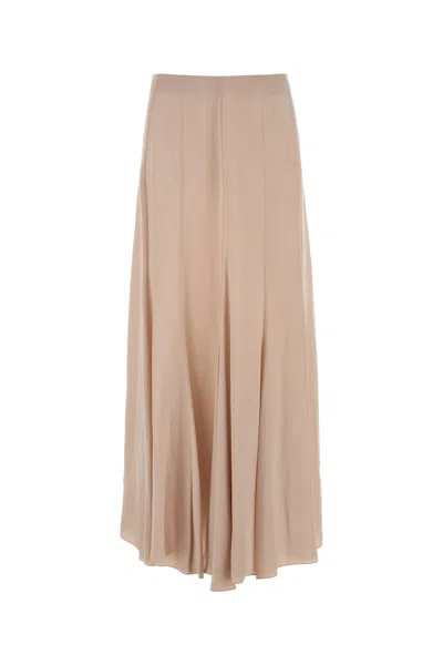 Chloé Satin Skirt With Flowing High-waisted Design In Neutral