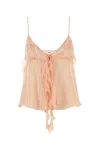 Chloé Chloè Ruffled Silk Top In Delicatepink
