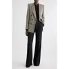 Chloé Prince Of Wales Wool Double-breasted Blazer In Brown Multicolor