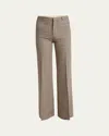 Chloé Prince Of Wales Wide Leg Wool Trousers In Multicolor