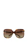 Chloé Aly Square-frame Tortoiseshell Acetate And Gold-tone Sunglasses In Havana-gold-brown