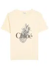 Chloé Pink Crewneck T-shirt With Maxi Logo Print On The Front In Cotton Woman