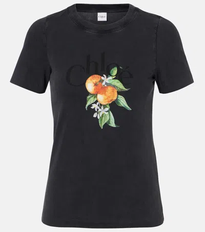 Chloé Baby Fit T-shirt With Logo In Cotton Jersey In Black
