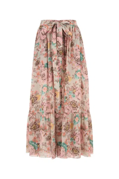CHLOÉ PRINTED CREPE SKIRT