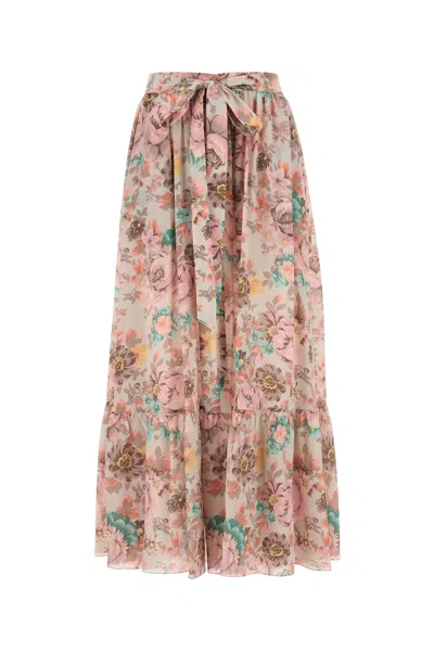CHLOÉ CHLOE PRINTED CREPE SKIRT