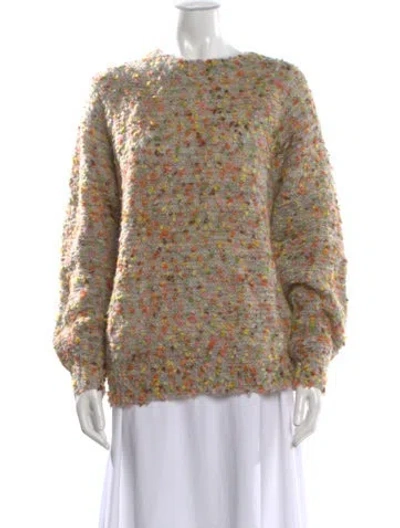 Pre-owned Chloé Printed Crew Neck Sweater In Gray
