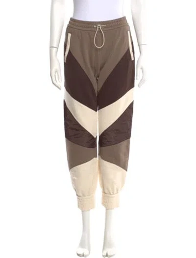 Pre-owned Chloé Printed Embroidered Accent Sweatpants In Neutral