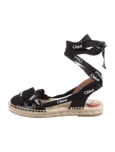 Pre-owned Chloé Printed Espadrilles In Black