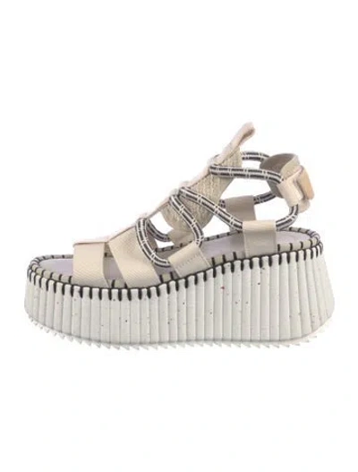 Pre-owned Chloé Printed Gladiator Sandals In Neutral