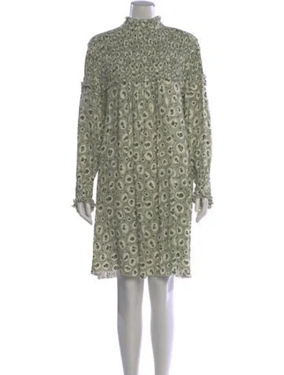 Pre-owned Chloé Printed Knee-length Dress In Green