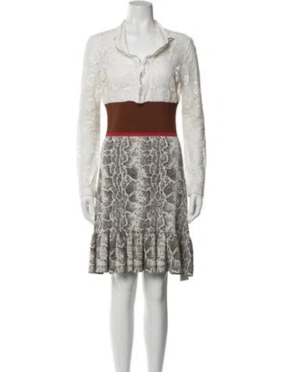 Pre-owned Chloé Printed Knee-length Dress In Neutral