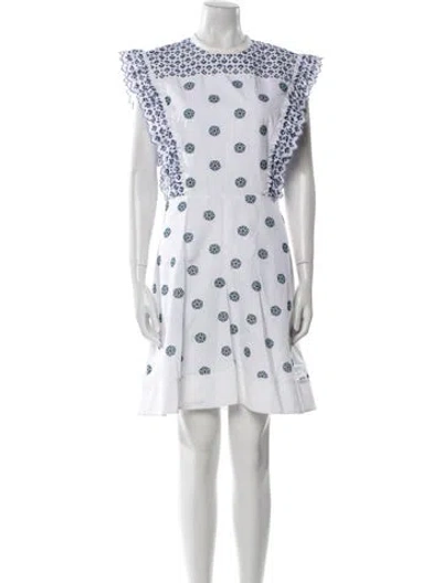 Pre-owned Chloé Printed Knee-length Dress In White