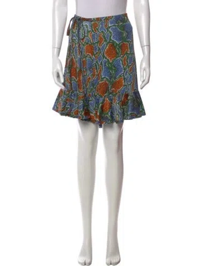 Pre-owned Chloé Printed Knee-length Skirt In Blue