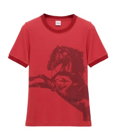CHLOÉ PRINTED KNIT T-SHIRT