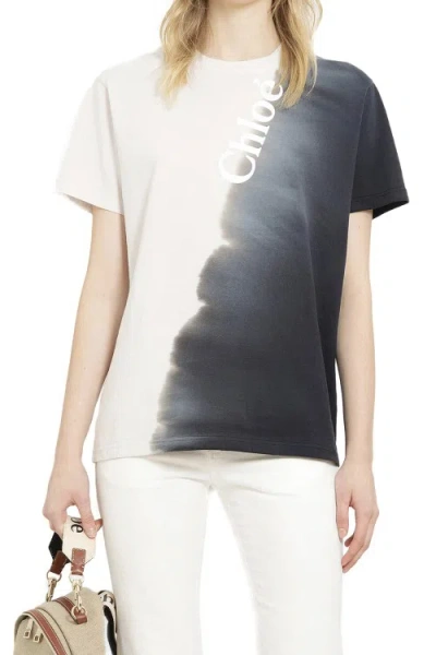 Chloé Printed Logo T-shirt In Black